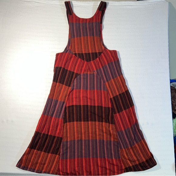 Women’s Boho Hippie Patchwork Pinafore Maxi Dress S/M Apron Style Festival Retro - Picture 2 of 8